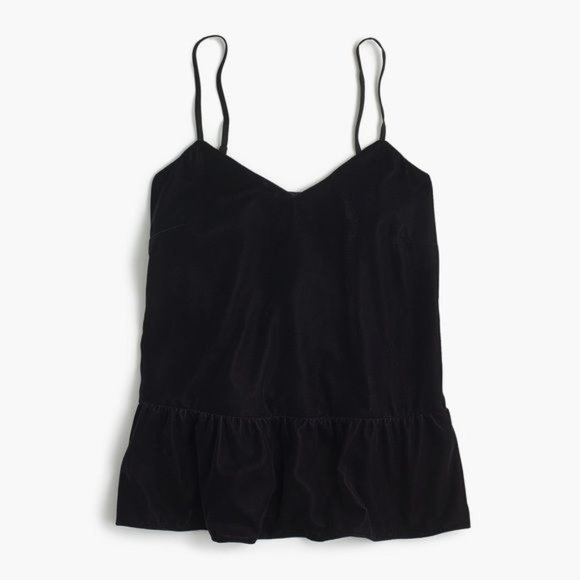 J. Crew Velvet Peplum Cami - Women's SIZE 0 - Picture 1 of 12